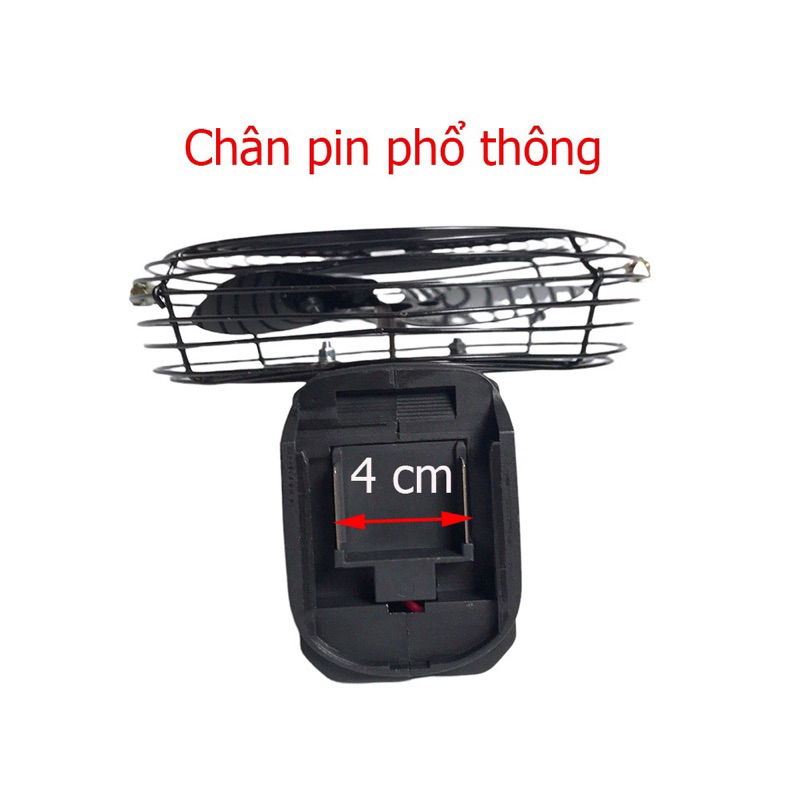 Quạt 8inch , Thân quạt dùng pin makita chân pin 4cm