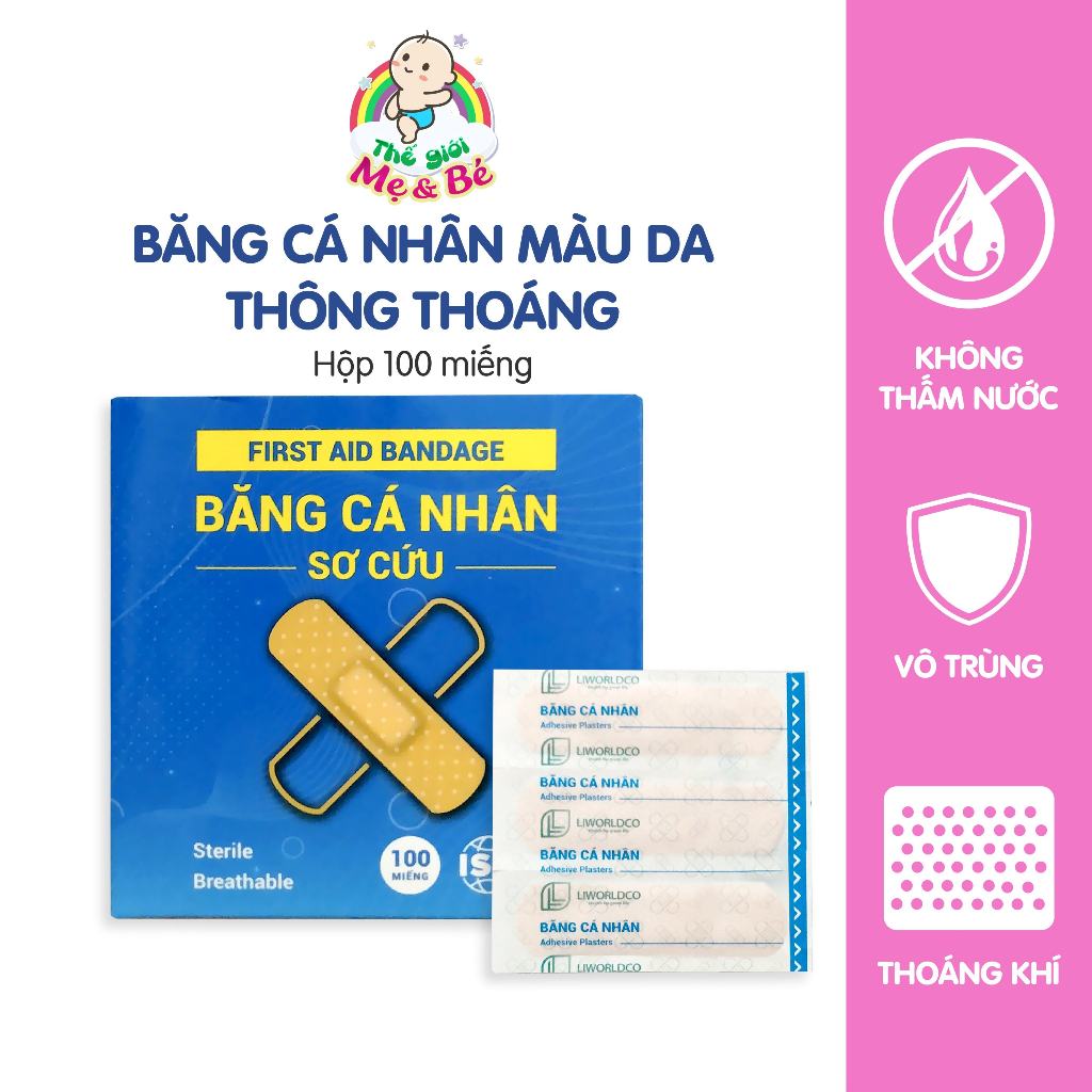 Băng cá nhân trong suốt/ màu da không thấm nước cho gia đình