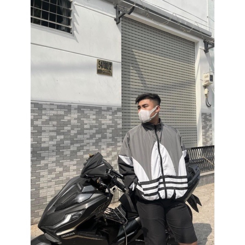 Áo khoác dù ADIDAS biglogo đường phố, jacket nam nữ hàn quốc xuất xịn