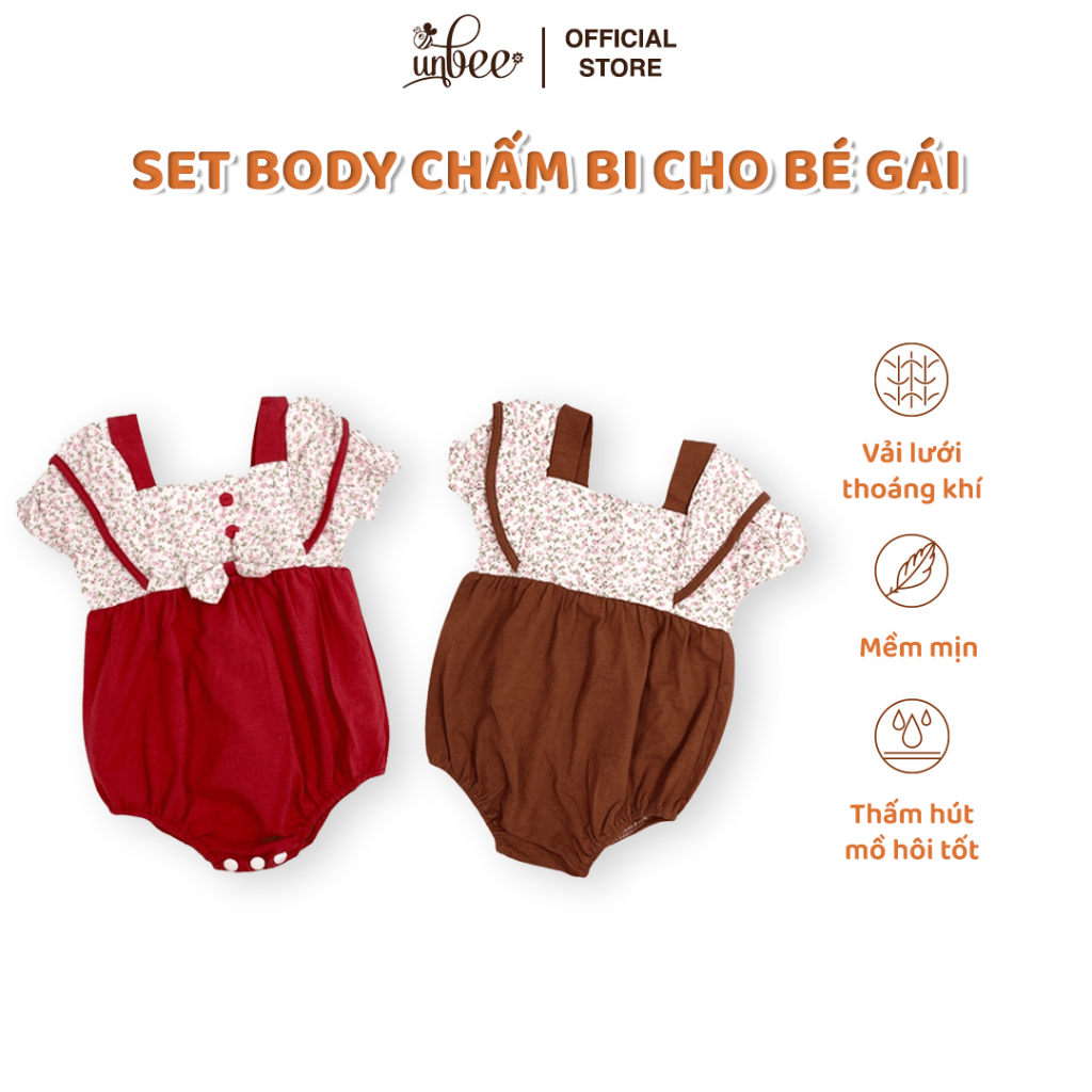 Bộ quần áo Body Chip Cho Bé Gái Unbee Chất Cotton Mềm Mịn Thoáng Khí Thấm Hút Mồ Hôi Tốt