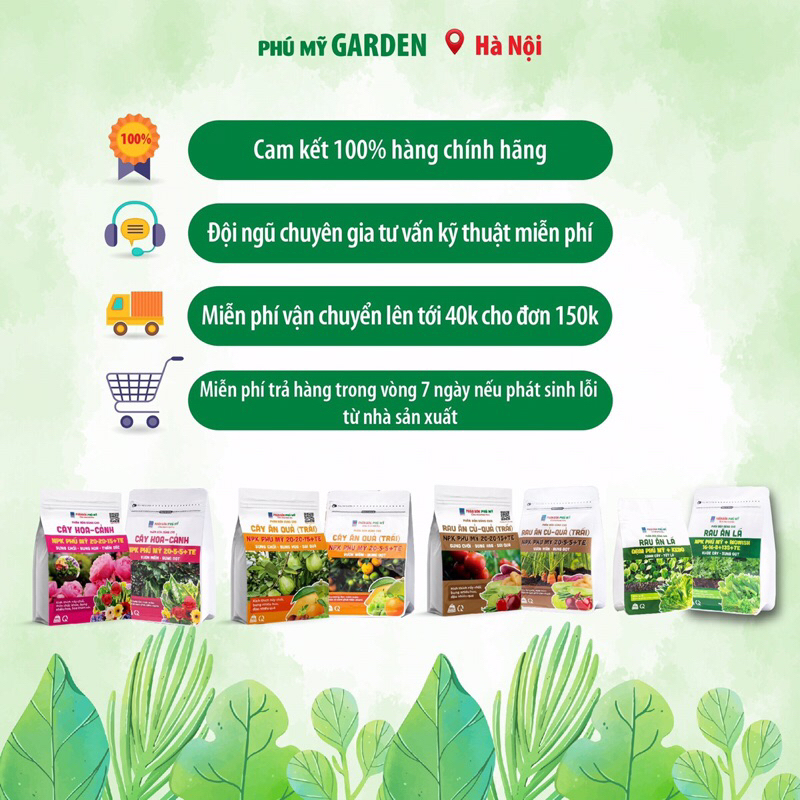 Combo 2 Túi Phân Bón NPK Phú Mỹ 20-20-15  và NPK 20-5-5  Cung Cấp Vi Lượng Bổ Sung Dinh Dưỡng Cho Cây Ăn Quả