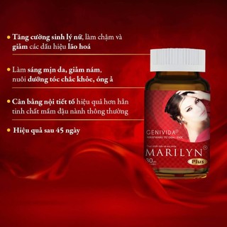 Viên uống MARILYN plus , marilyn plus date mới 27 hỗ trợ cân bằng nội tiết tố giảm sạm nám, rụng tóc làm đẹp da Có video