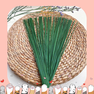 Que kẽm làm cành hoa len handmade