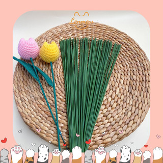 Que kẽm làm cành hoa len handmade (40cm) (Set 10 cành)