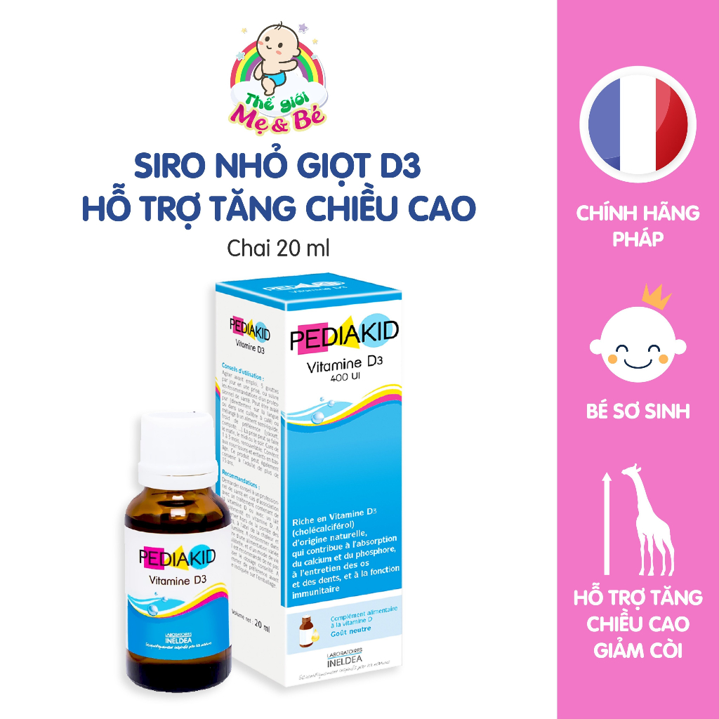 Siro Pediakid Pháp ăn ngon, ngủ ngon, tăng đề kháng, bổ sung 22 vitamin khoáng chất cho bé từ 6 tháng