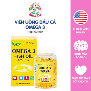 Dầu cá Omega 3 Nature Gift tăng cường sức Khỏe, bổ não, mắt, tim mạch, an toàn cho mẹ (Hộp 100v)