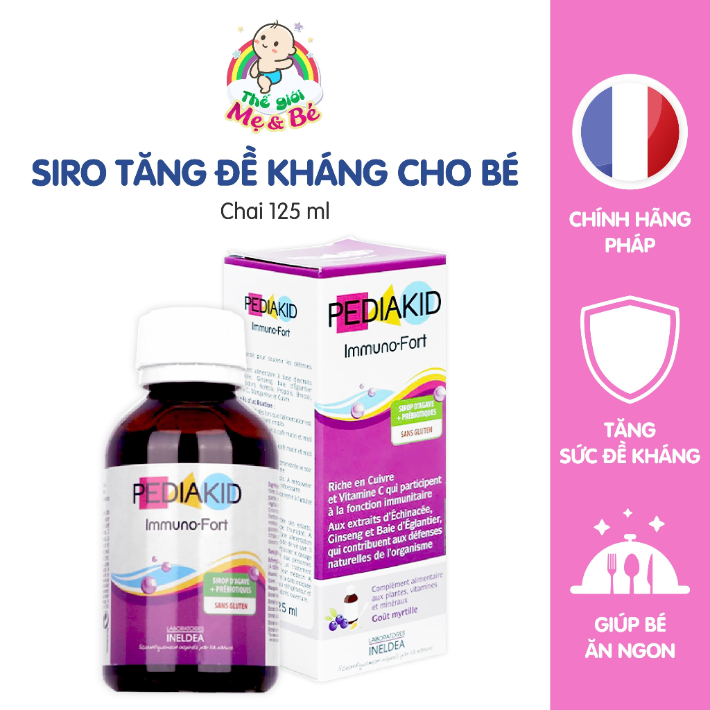 Siro Pediakid Pháp ăn ngon, ngủ ngon, tăng đề kháng, bổ sung 22 vitamin khoáng chất cho bé từ 6 tháng