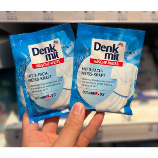 Bột tẩy trắng quần áo, loại bỏ vết ố, giúp quần áo trắng sáng 50g - denkmit wäsche weiß