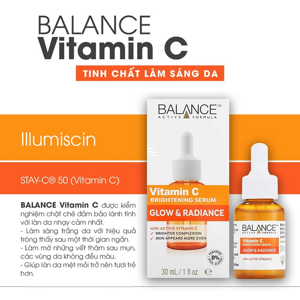 Serum Vitamin c  Balance Active 30ml sáng da, mờ thâm dành cho mọi da