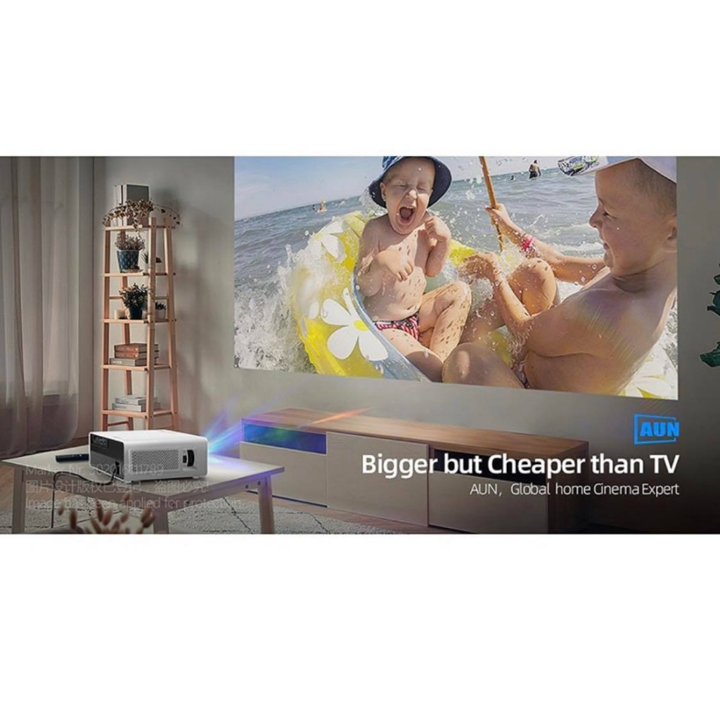 Máy chiếu Aun Akey7 max  , 8000lumens Basic, Full HD, kết nối điện thoại, laptop... Bảo Hành 12 Tháng