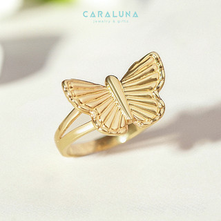 Nhẫn bạc nữ cara luna hình con bướm bản lớn trang sức bạc 925 dainty butterfly - vsr02
