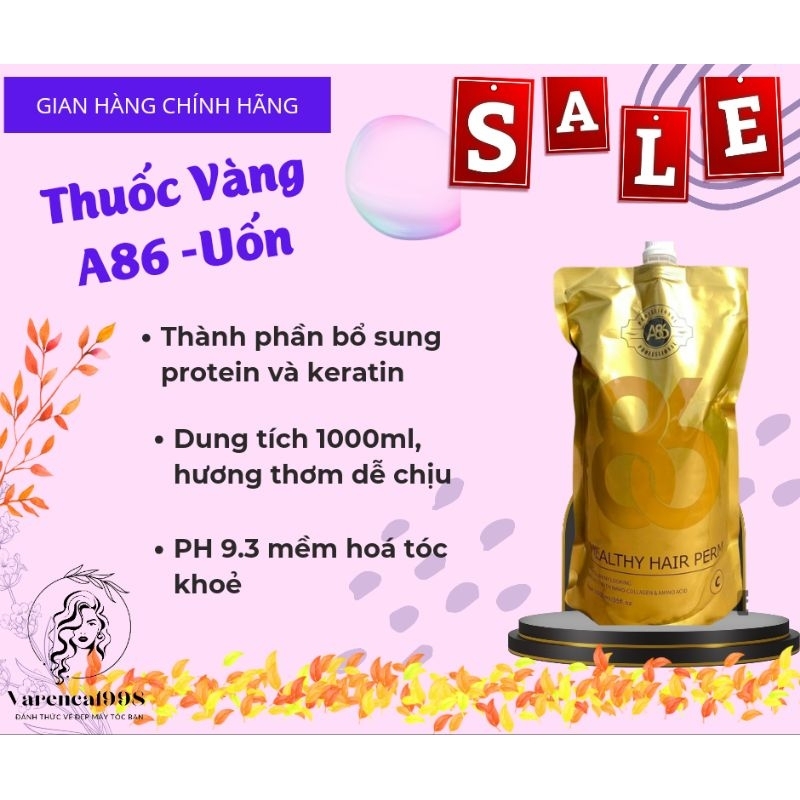 Thuốc duỗi tóc uốn tóc A86 vàng hương thơm Socola cho Salon dung tích 1000ml