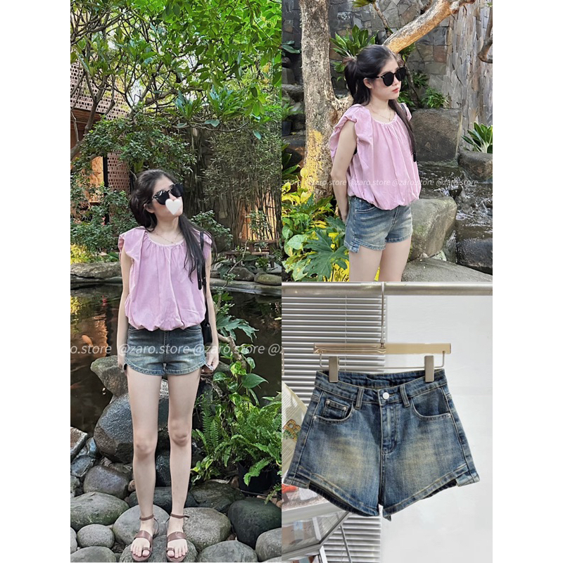 Áo hồng bo bồng [HÌNH THẬT MẪU SHOP CHỤP]