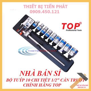 Bộ Tuýp 10 Chi Tiết 1/2" Cần Trượt TOP TBS-12246  (Chính Hãng)