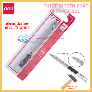 Dao Rọc Giấy Inox DELI 100% Hàng Xuất Khẩu Dùng Lưỡi Dao Nhỏ (Chính Hãng)