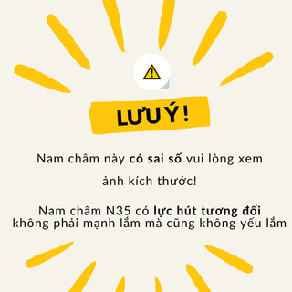 Nam châm đất hiếm siêu mạnh 12x3mm N35 (có sai số)