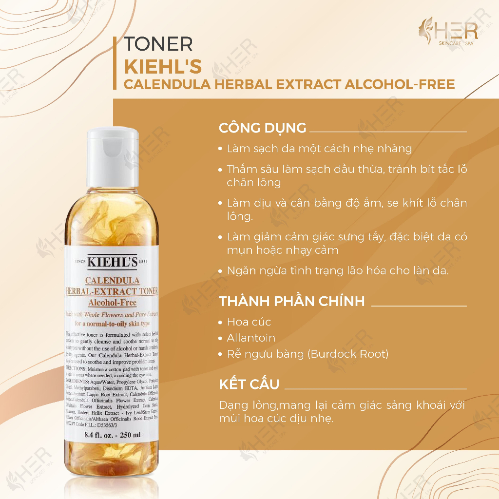 Nước hoa hồng Toner hoa cúc Calendula Herbal Extract Toner