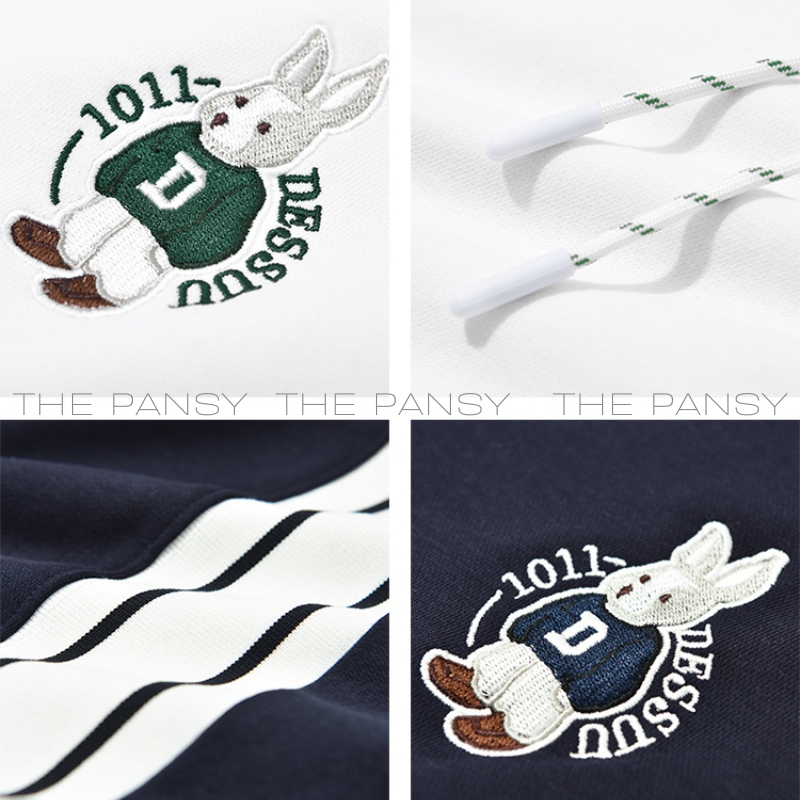 Áo khoác DESSUU hoodie zip logo thêu chú thỏ bên ngực trái MÃ 062