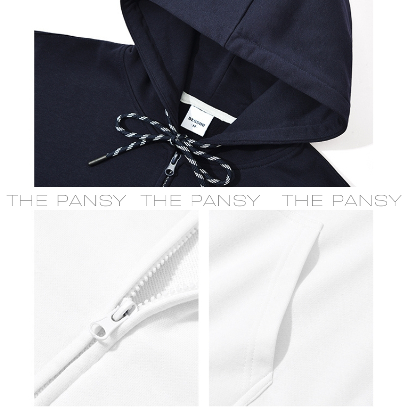 Áo khoác DESSUU hoodie zip logo thêu chú thỏ bên ngực trái MÃ 062