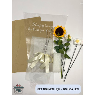 [Nguyên liệu] Set nguyên liệu bó hoa len (mẫu 7 - handmade) 🌻🌻 (Có video hướng dẫn chi tiết)