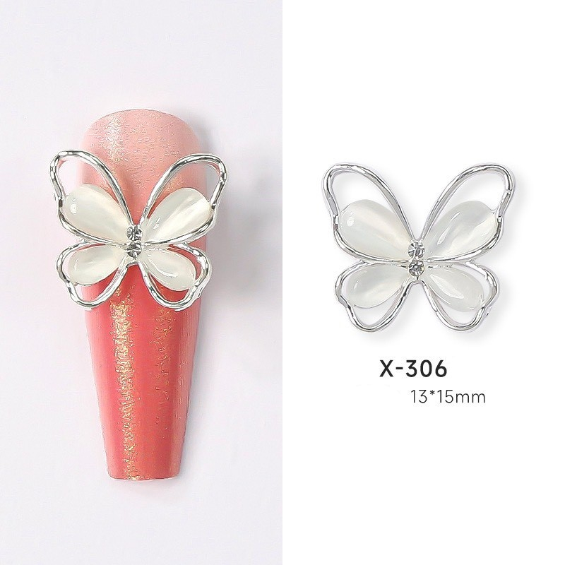 Charm nail, charm butterfly vàng bạc cao cấp, phụ kiện trang trí móng tay