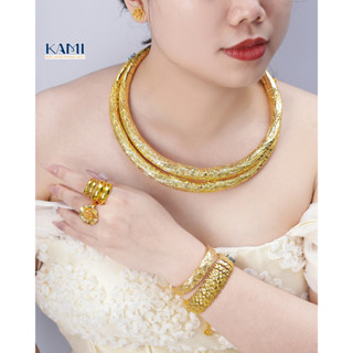 Bộ trang sức kiềng cưới cô dâu mạ vàng KAMI tinh tế