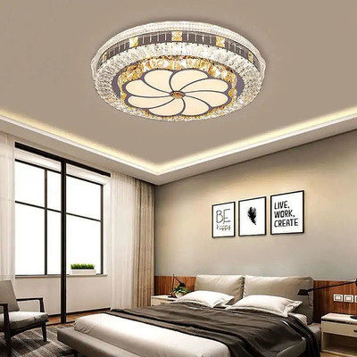 Đèn ốp trần pha lê MONSKY LIMES X323 hiện đại với 3 chế độ ánh sáng cao cấp trang trí nội thất sang trọng.