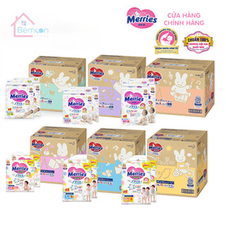 Bỉm Merries cộng miếng nhập khẩu chính hãng Kao Nhật Bản, hàng  có tem phụ (dán, quần) (giá 1 bịch)