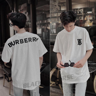 Áo thun lỡ tay burbery unisex nam nữ chất cotton 100% cao cấp in sau vai