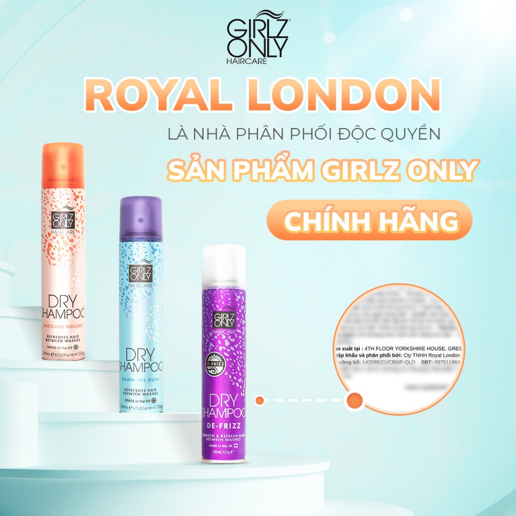 Dầu Gội Khô Dry Shampoo Girlz Only Dazzling Volume 200ml