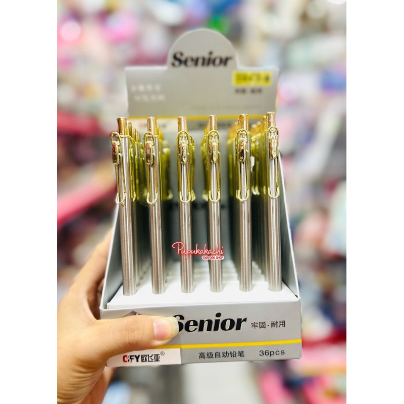 Bút Chì Bấm Ngòi 0.5mm Thân Kim Loại Chanh Sả - 1 Cây