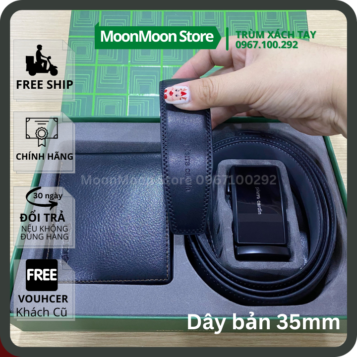 ✅SALE 50%✅ COMBO Set Bóp/Ví Da Thắt Lưng/Dây Nịt Nam PIERRE CARDIN AUTH Nguyên Bộ PCS1