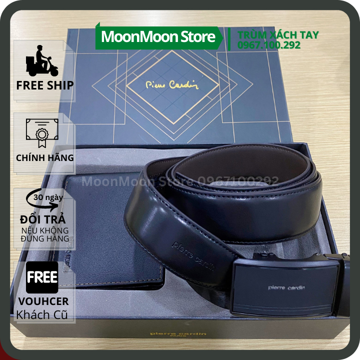 ♥️100% AUTH♥️ COMBO Set Bóp/Ví Da Thắt Lưng Nam PIERRE CARDIN Nguyên Bộ Săn SALE Malaysia PCS2