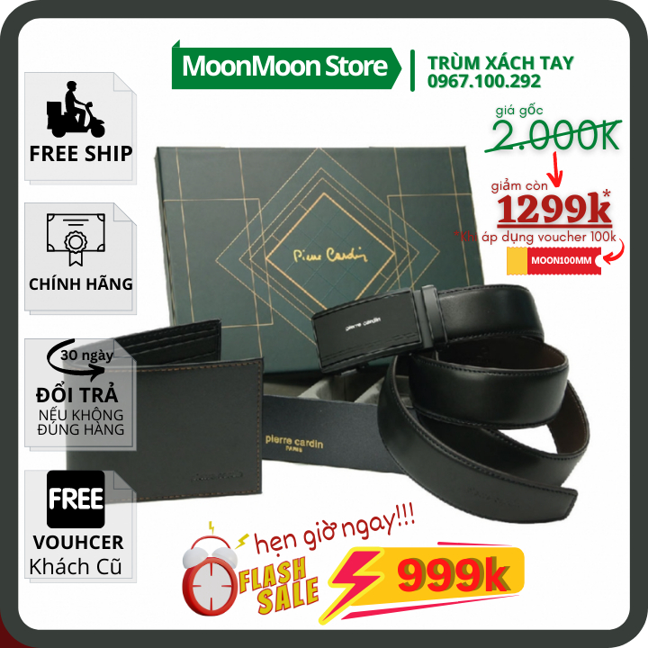 ♥️100% AUTH♥️ COMBO Set Bóp/Ví Da Thắt Lưng/Dây Nịt Nam PIERRE CARDIN Nguyên Bộ Săn SALE Malaysia PCS2