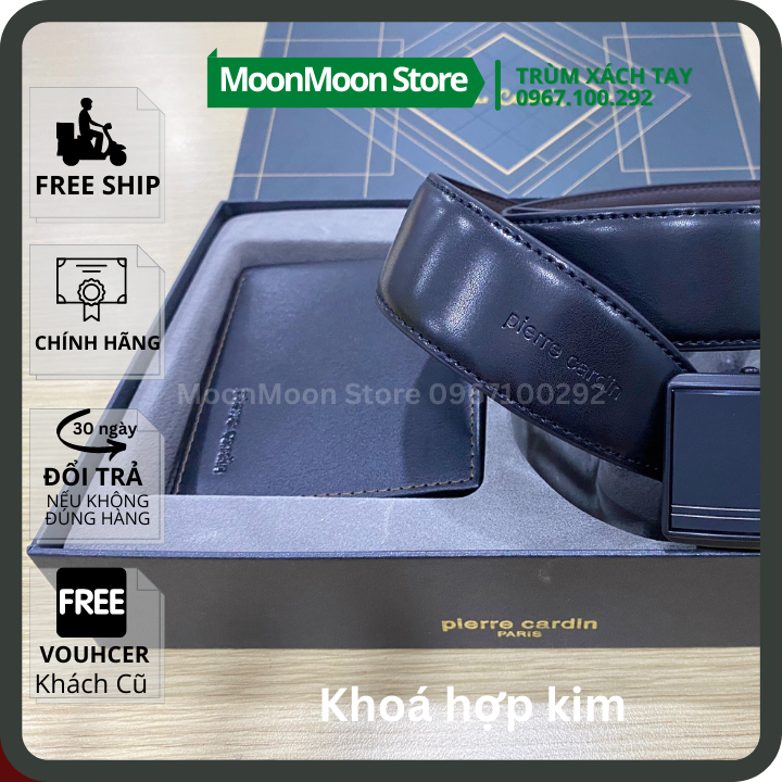 ♥️100% AUTH♥️ COMBO Set Bóp/Ví Da Thắt Lưng Nam PIERRE CARDIN Nguyên Bộ Săn SALE Malaysia PCS2