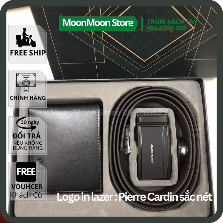 ♥️100% AUTH♥️ COMBO Set Bóp/Ví Da Thắt Lưng Nam PIERRE CARDIN Nguyên Bộ Săn SALE Malaysia PCS2
