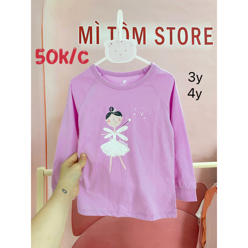 Sale áo raglan chất cotton bé gái