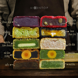 Bánh trung thu handmade cao cấp MoonTop (lava trứng chảy, trà xanh matcha, và nhiều vị mới lạ) | 150g