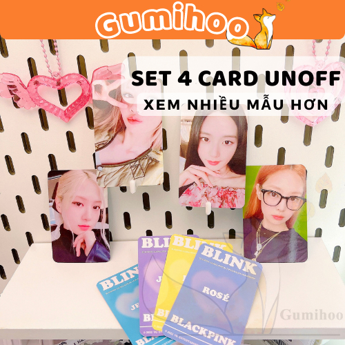Set 4 Card Unoff bo góc Jisoo Rosé Lisa Jennie Solo Album Fansign Blackpink cửa hàng kpop Gumihoo