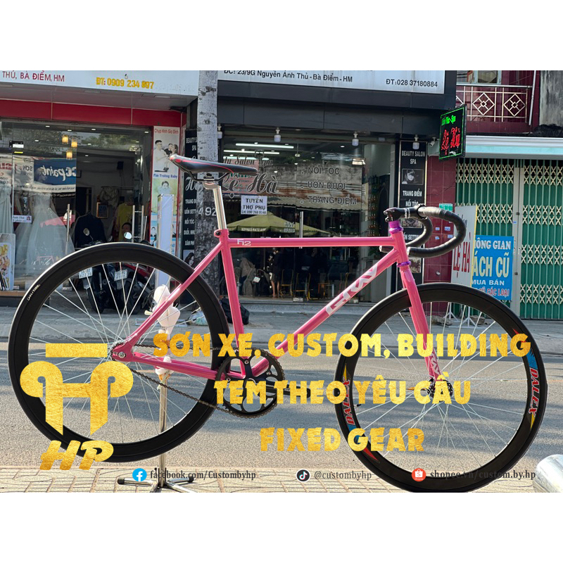 (HÀNG CÓ SẴN)Fixed Gear CustomPaint F12 Hồng