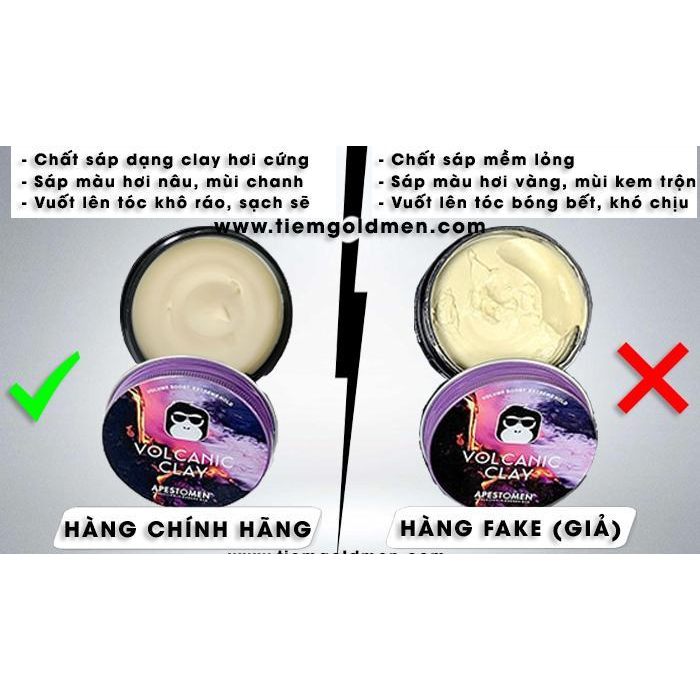 Sáp Vuốt Tóc Nam Apestomen Volcanic Clay bản v5 2023 - 80 Gram + Quà Tặng