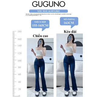 Quần jeans nữ ôm ống loe Guguno (Mẫu thật)