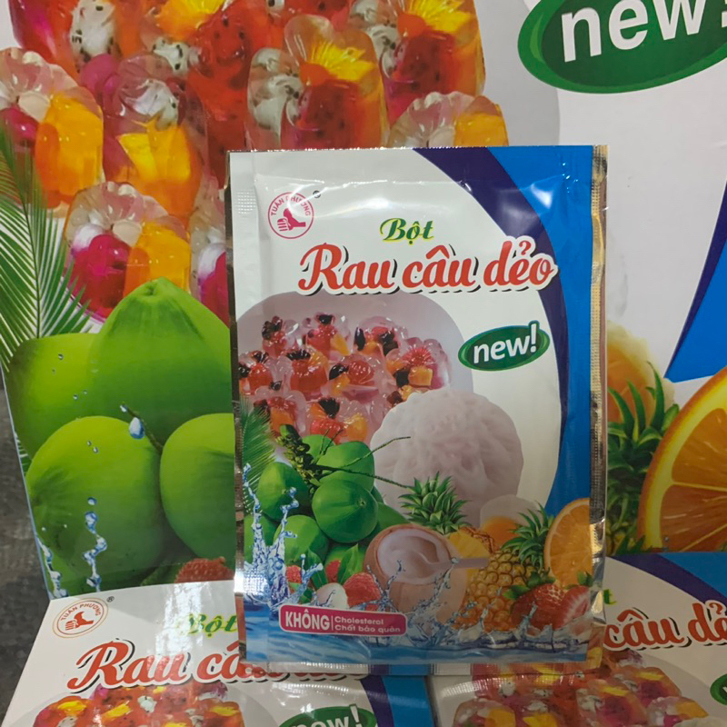 Bột rau câu dẻo, thạch rau câu dẻo dùng làm thạch, keto gói 10g