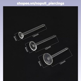   Combo 5 khuyên + 5 chốt  Khuyên Tai Trong Suốt - Khuyên tai nhựa - Khuyên tai trong suốt giữ lỗ 