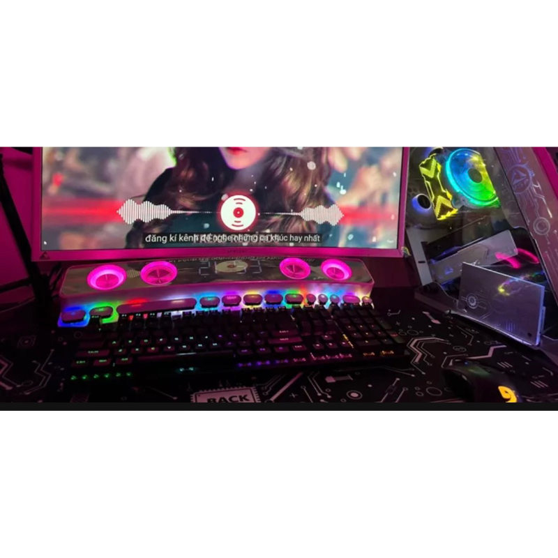 Loa Bluetooth LED RGB quang phổ 10 chế độ Led cao cấp - Tích hợp Đồng hồ + Nhiệt độ, Kết nối PC, TV - Soaiy SH39 cao cấp