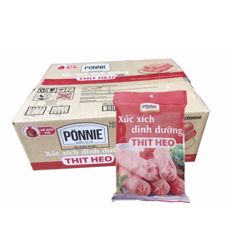 Thùng xúc xích dinh dưỡng Ponnie thịt heo ( 20 gói x 95g)