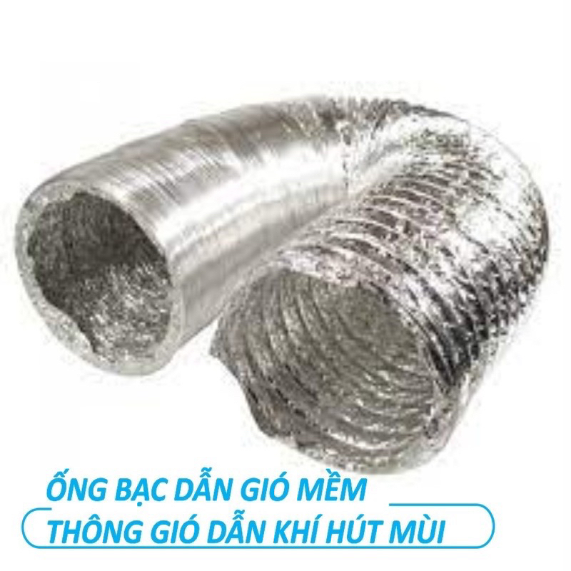Ống bạc thông gió mềm thông hơi dẫn khói nóng - D100, D150, D200, D250 (1 ống dài 8m)