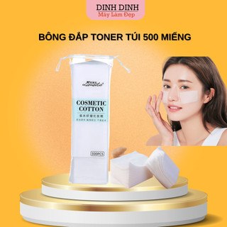 Bông đắp Toner, bông tẩy trang mỏng thấm toner túi 500 miếng Dinh Dinh máy làm đẹp