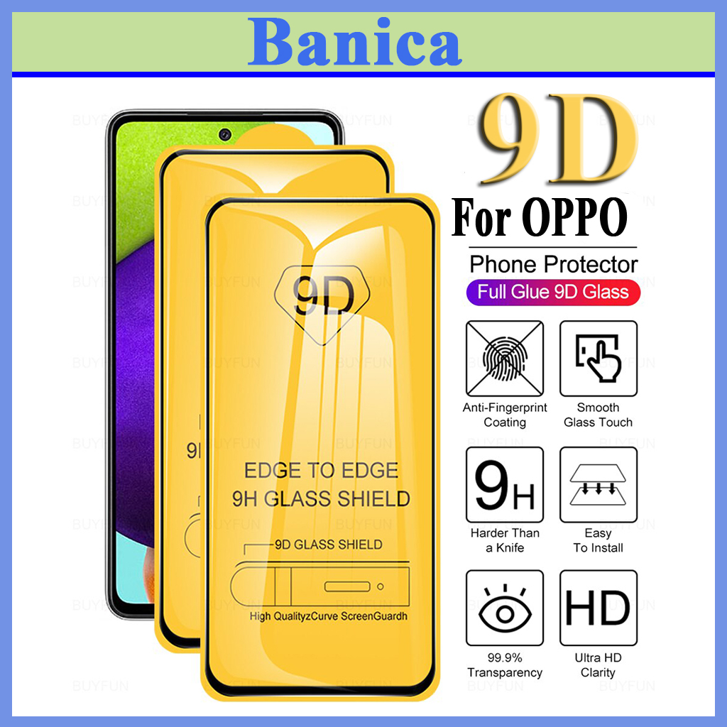 Kính cường lực OPPO A11/A12/ A52/ A72/ A92/ A92S/ A53/ A93/ A15/A15s/A16/A16k/A16s/A54/A55 /A94/A56/A73/A74 9D Full Màn
