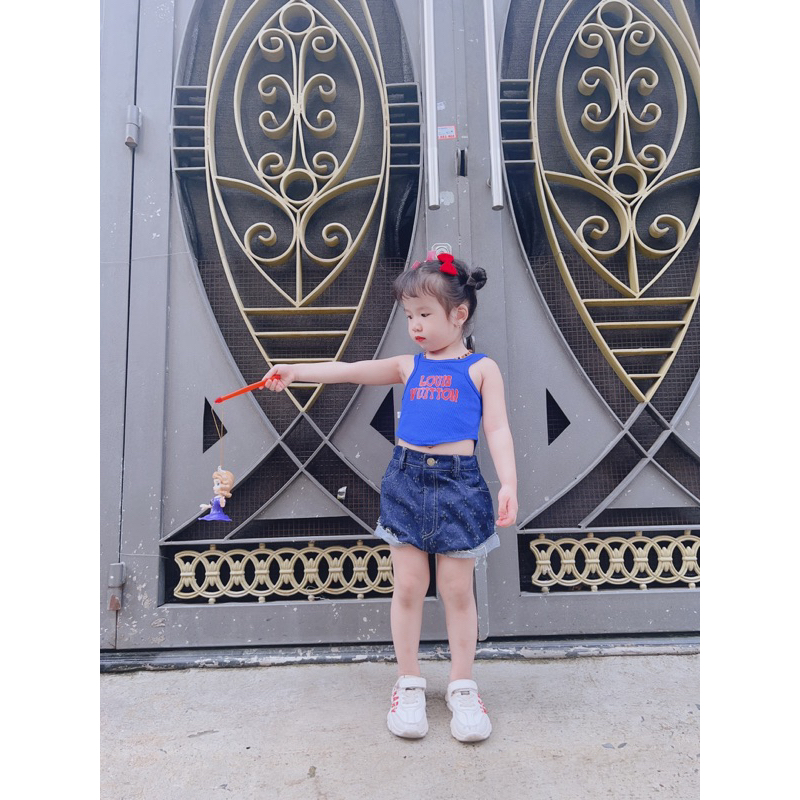 Set Áo Thun Quần Jean Xinh Bé Gái 2 Màu